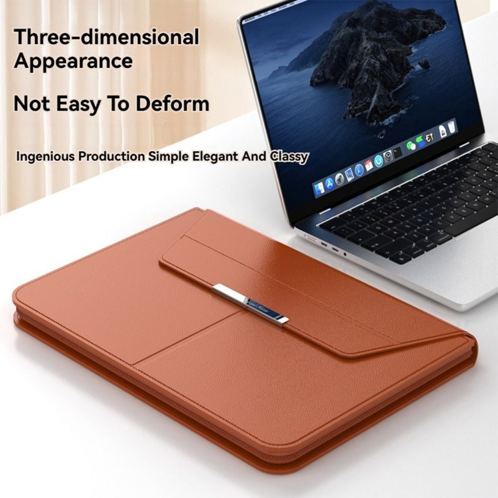 Laptop Accessories Travel Case - 13-14/15-16 インチのラップトップスリーブホルダー自動開閉スタンド付きノートブックケースレザー折りたたみ式キャリングポーチ Macbook Air 用