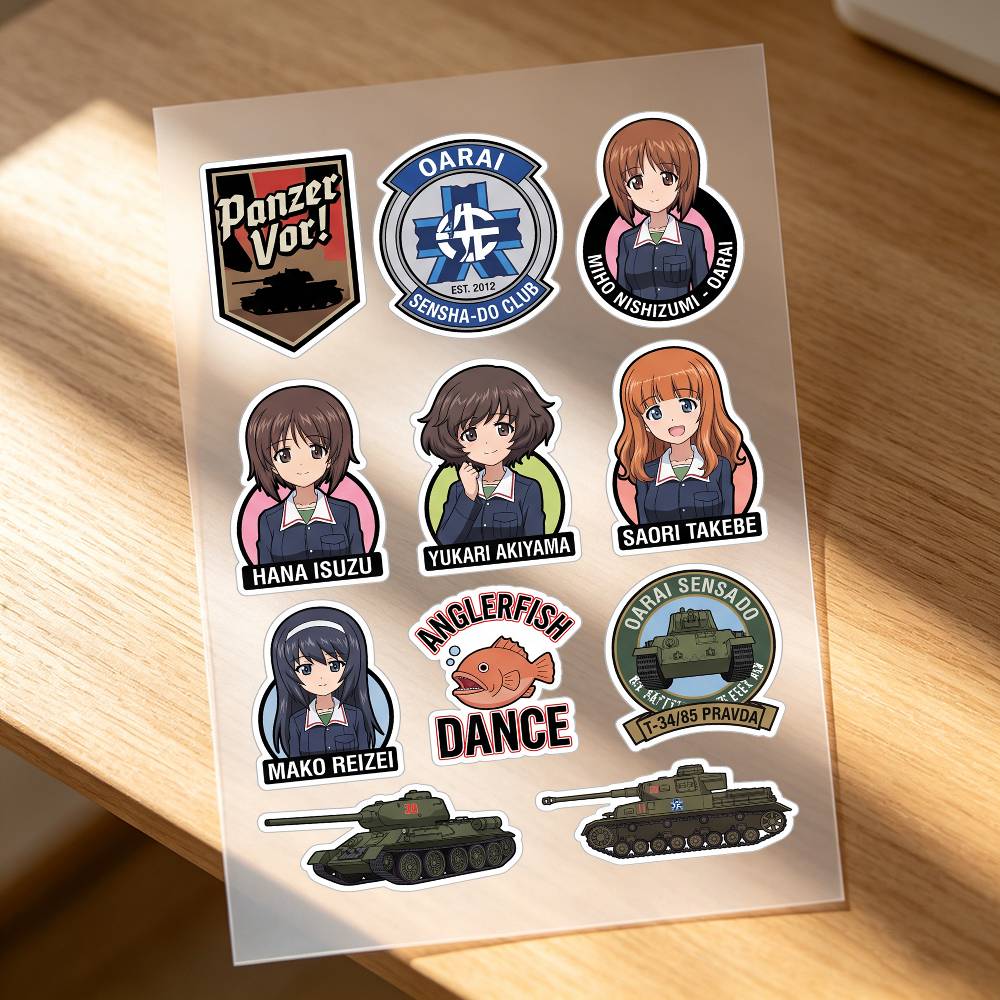 Laptop Accessories Girls - アニメガールズアンズパンツァーバイクステッカー車体ビニールステッカーラップトップ壁デカール車改造アクセサリー