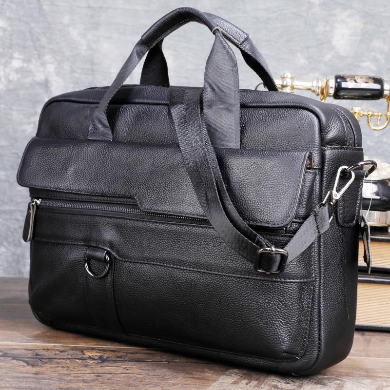 Laptop Accessories Travel Case - 男性用の本革トラベルバッグ,大容量の本革メッセンジャーバッグ,14インチのラップトップショルダーストラップ,ブリーフケース