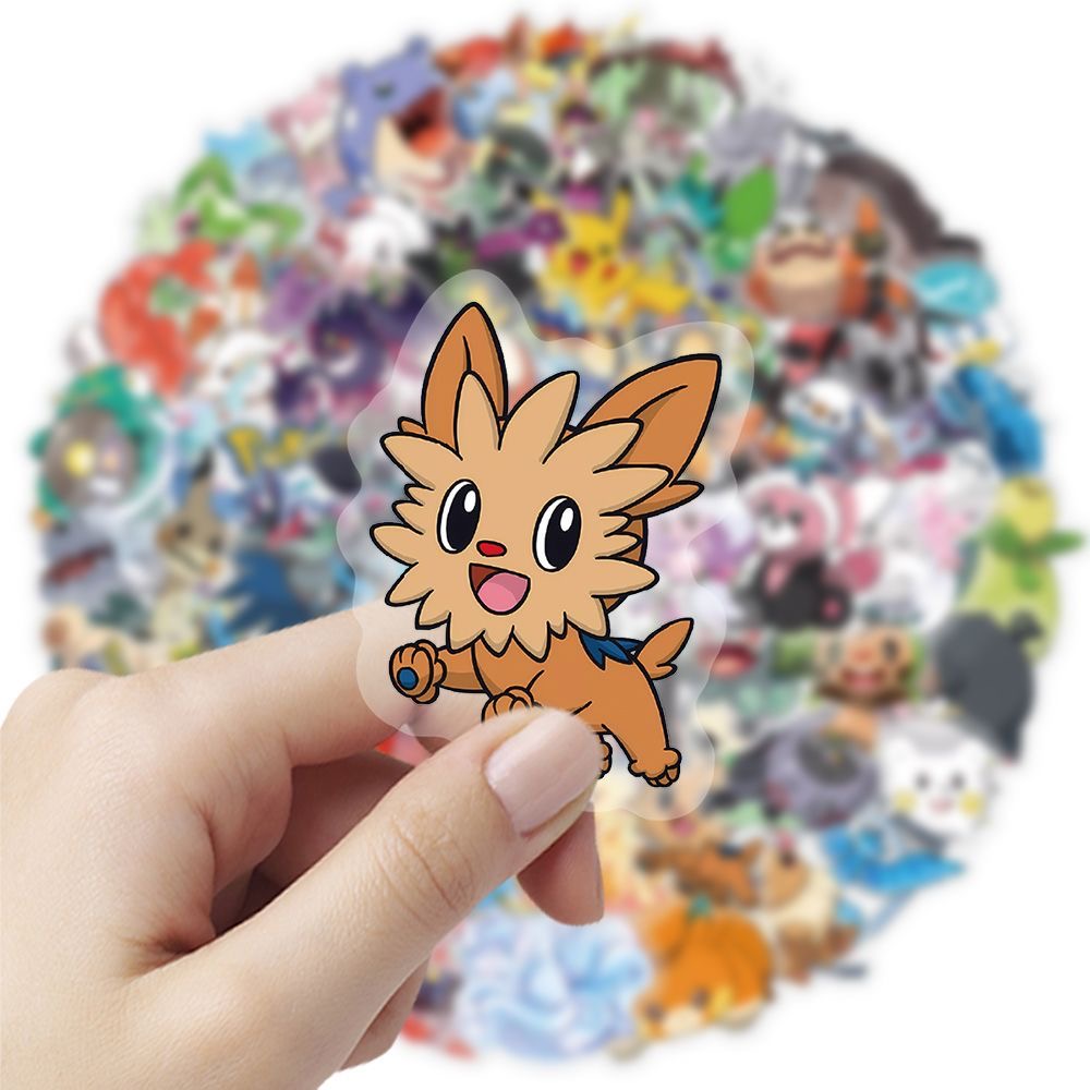 100枚入りポケモンステッカー かわいい漫画風透明防水デカー - Laptop Accessories Toy のレビューと価格