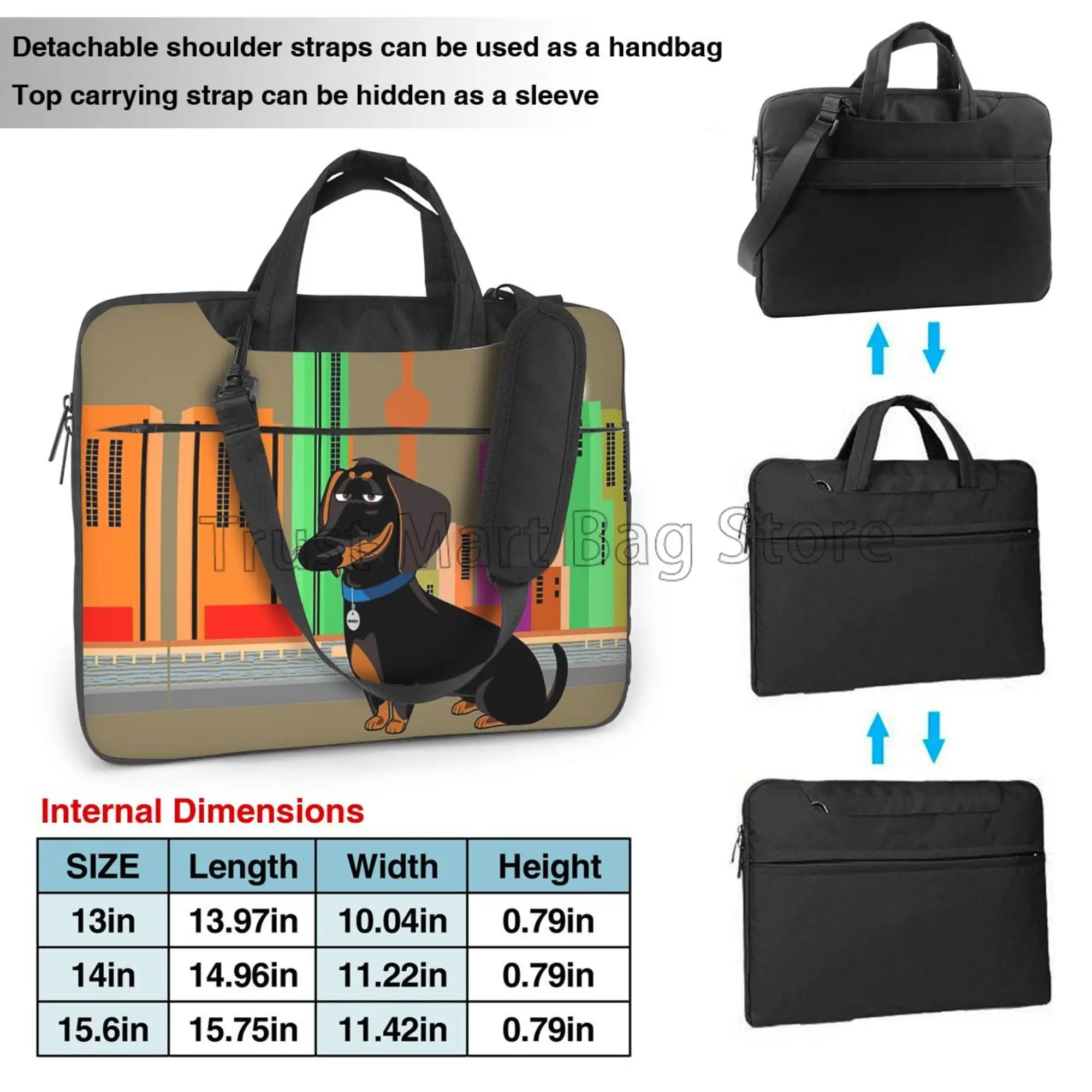 Dachshundプリントラップトップキャリングバッグ、かわ - Laptop Accessories Travel Case のレビューと価格