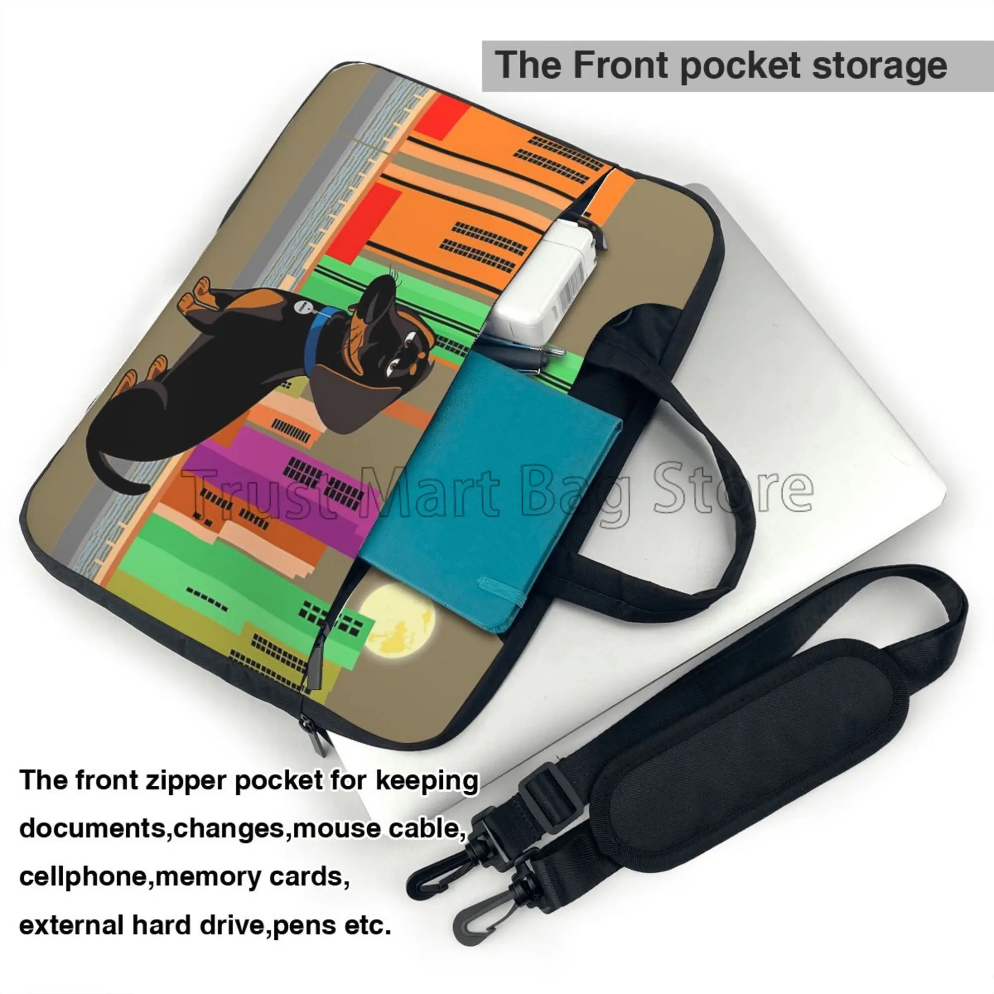 Dachshundプリントラップトップキャリングバッグ、かわ - Laptop Accessories Travel Case のレビューと価格