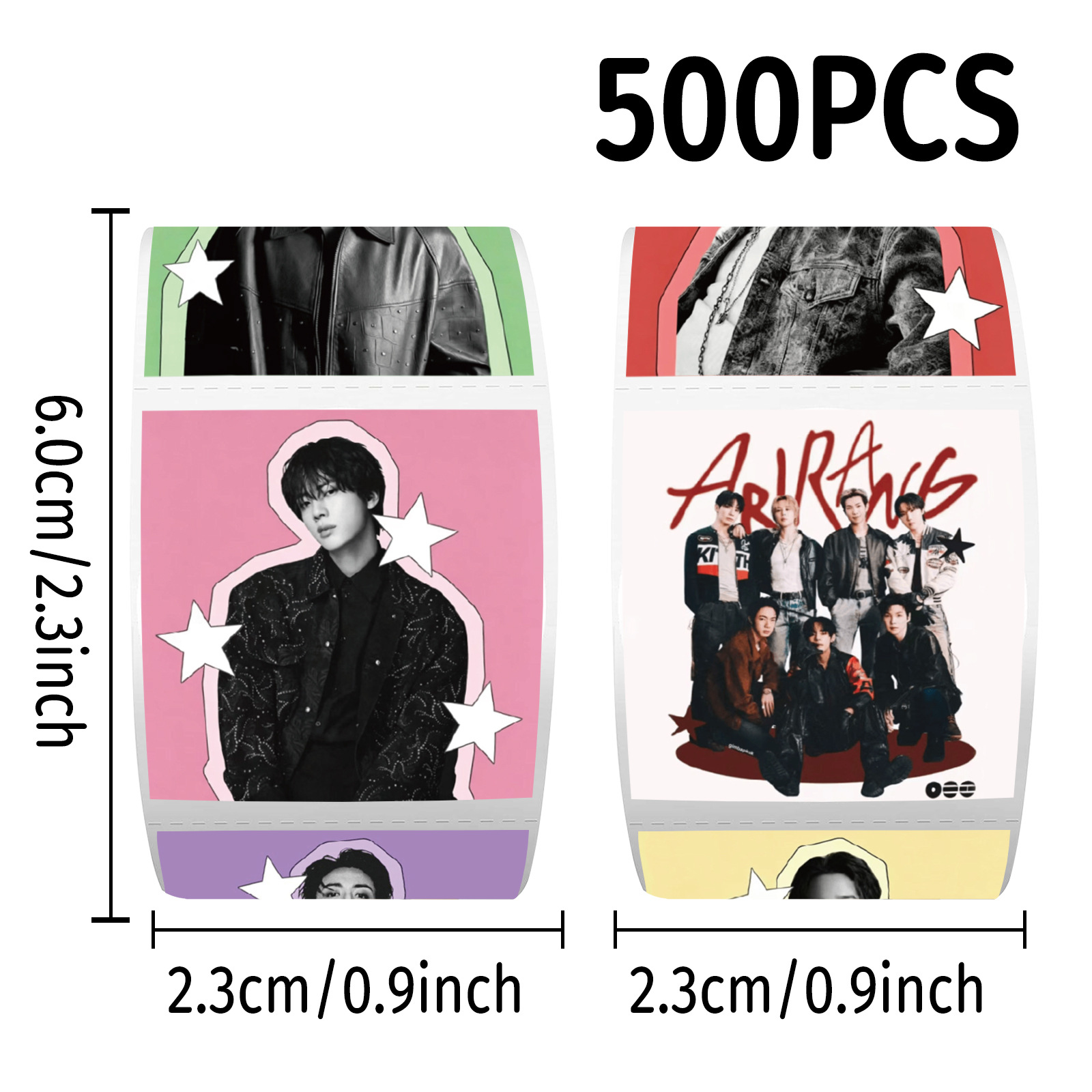 K-POP BTSスター装飾ステッカーロール 500枚 DI - Laptop Accessories Toy のレビューと価格