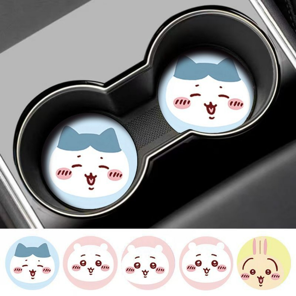 2個入り ちいかわ 車用滑り止めカップマット 可愛い漫画風車 - Laptop Accessories Cute のレビューと価格
