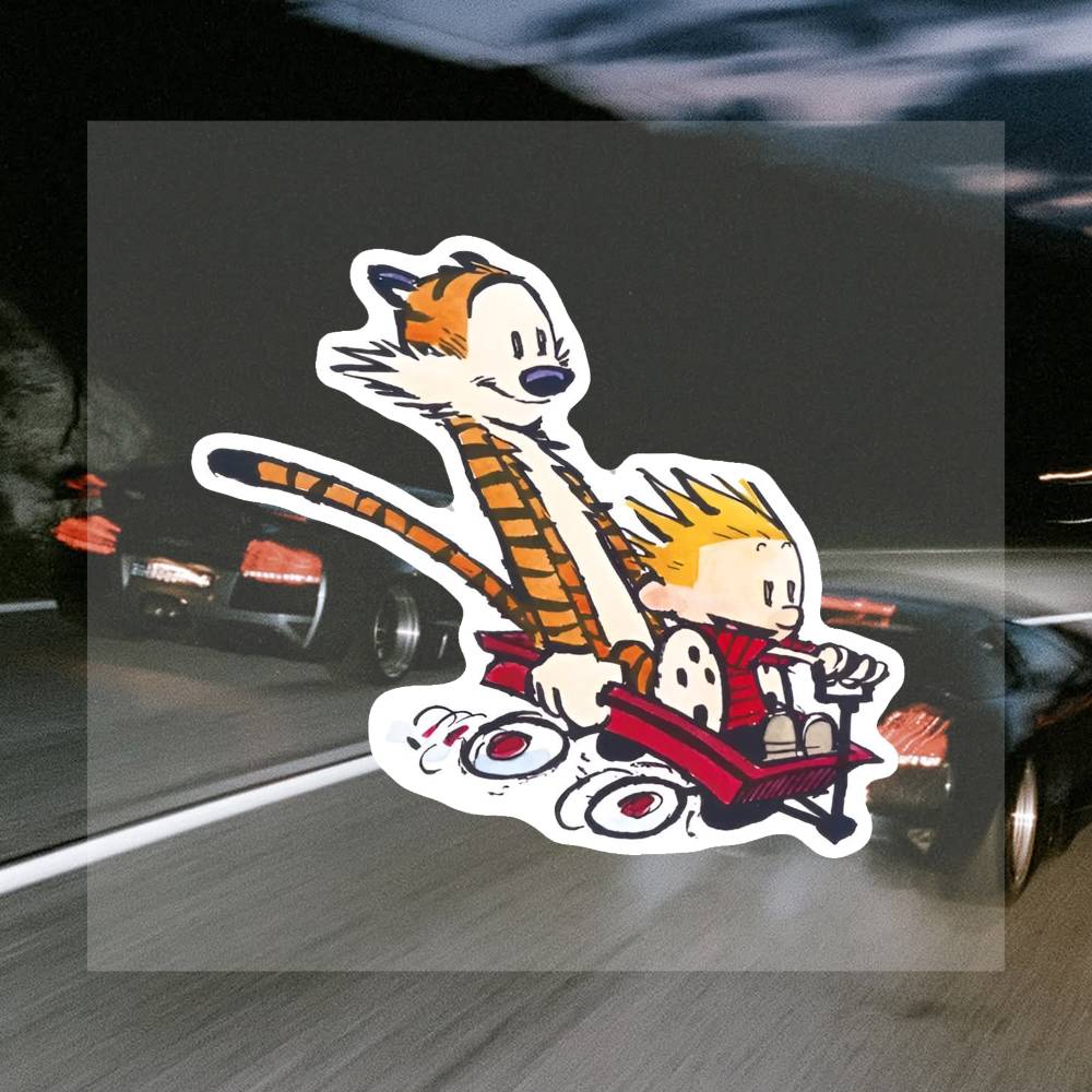 カルビンとホッブス 16cmのクリエイティブステッカー。バイ - Laptop Accessories Travel Case のレビューと価格