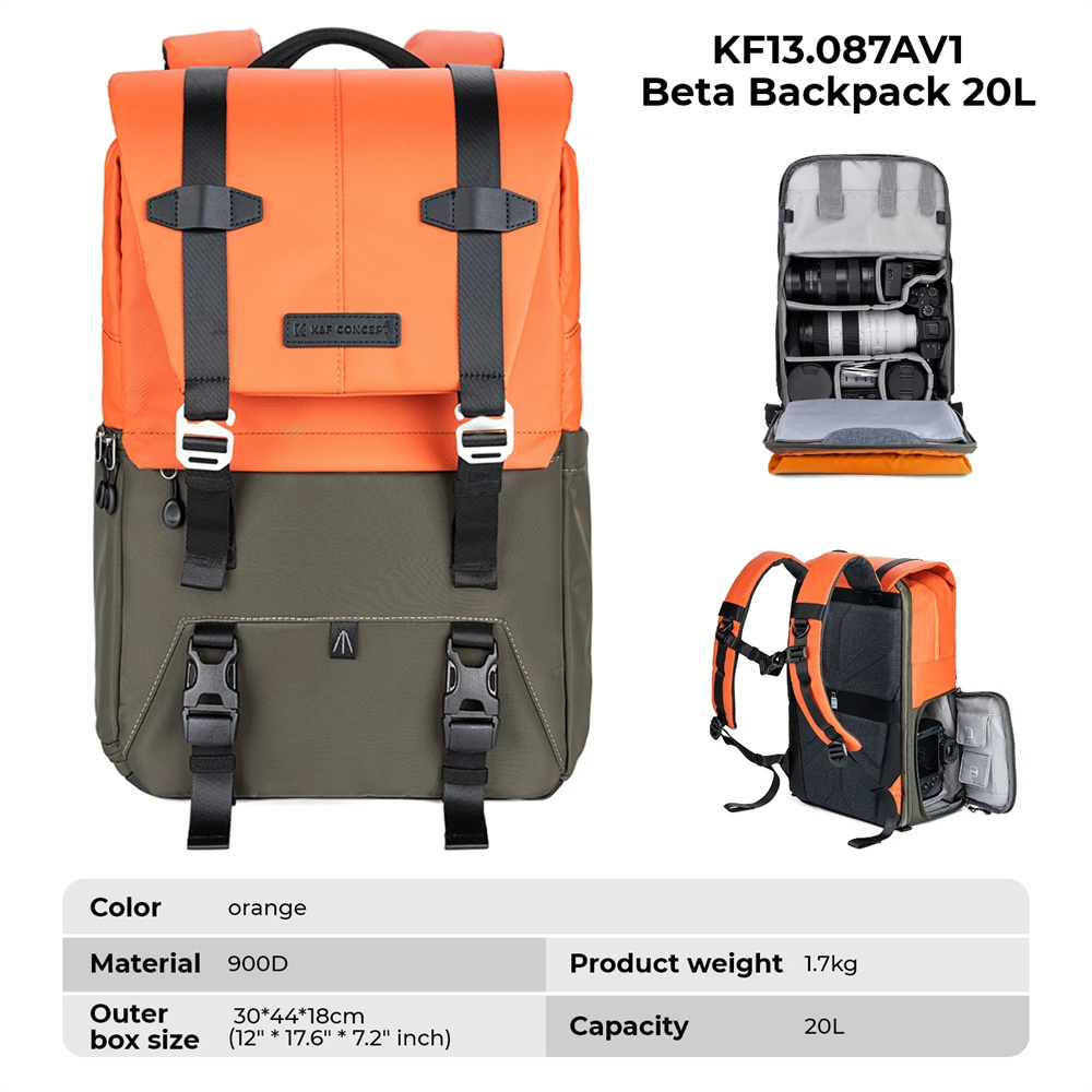 K&F CONCEPT カメラバックパック 旅行用写真撮影バ - Laptop Accessories Travel Case のレビューと価格