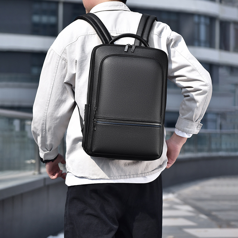 男性用PUレザーバックパック,USB充電器,エグゼクティブブ - Laptop Accessories Travel Case のレビューと価格