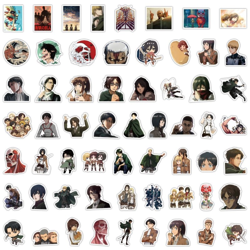 60枚入り 進撃の巨人 アニメステッカー かわいい 防水デカ - Laptop Accessories Toy のレビューと価格