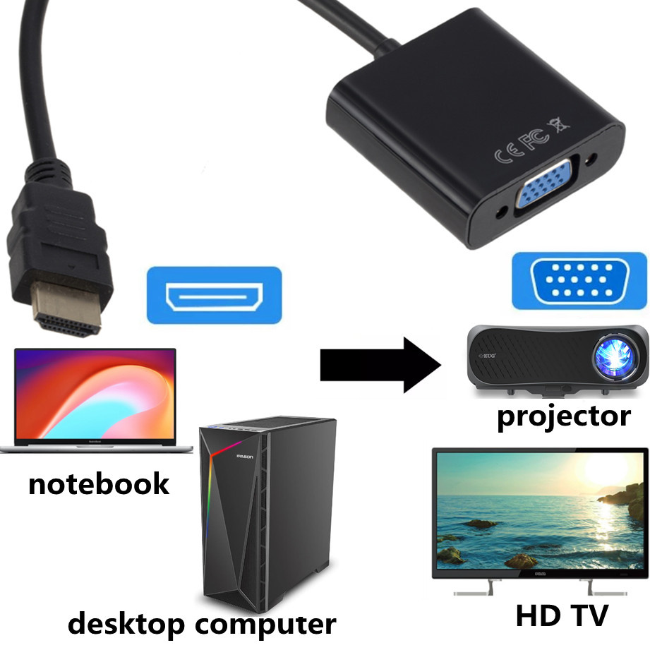 1080P HDMI対応VGAアダプター HDTVオス-VG - Hdmi Vga Adapter のレビューと価格
