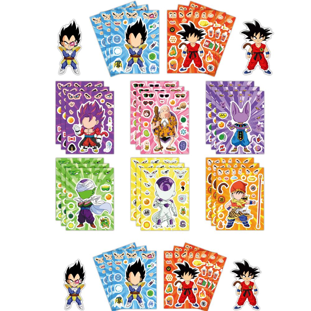 8/32枚入りアニメドラゴンボールステッカー漫画パズルメイク - Laptop Accessories Toy のレビューと価格