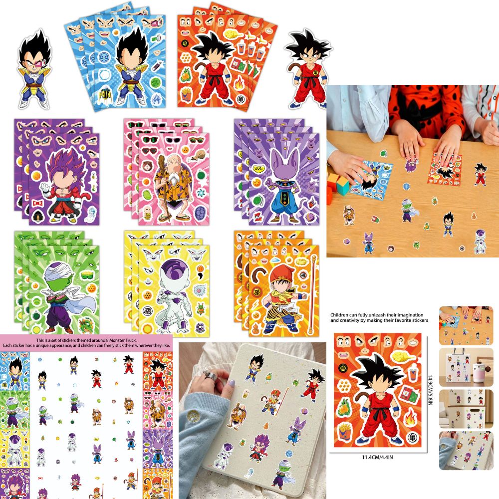 8/32枚入りアニメドラゴンボールステッカー漫画パズルメイク - Laptop Accessories Toy のレビューと価格