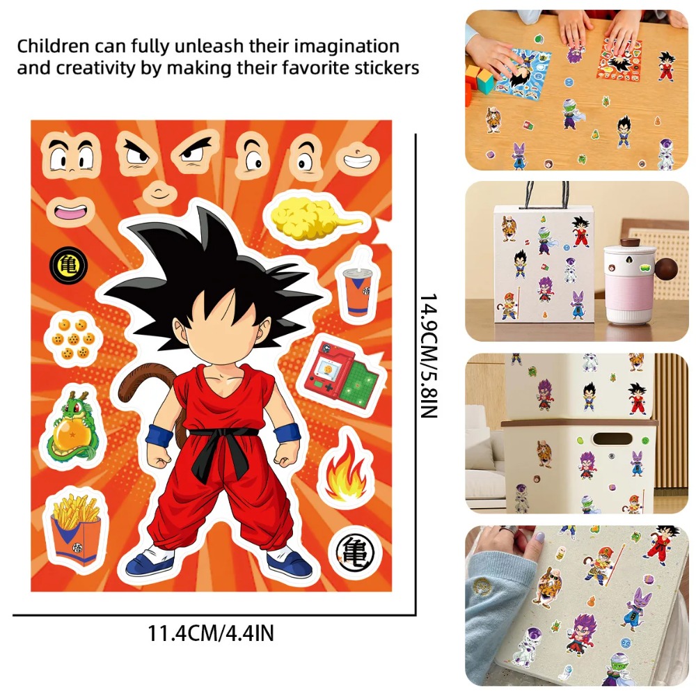 8/32枚入りアニメドラゴンボールステッカー漫画パズルメイク - Laptop Accessories Toy のレビューと価格